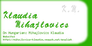 klaudia mihajlovics business card